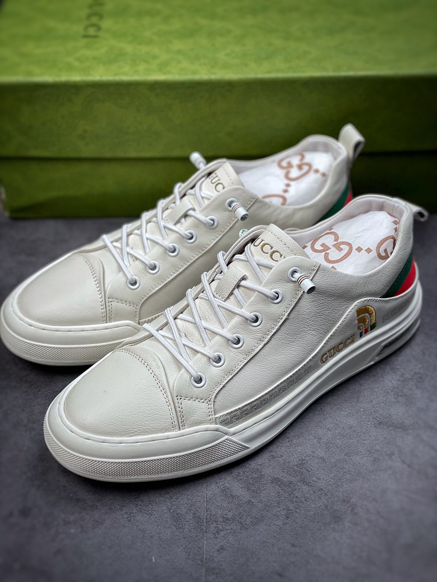 New arrivals#Overseas version of high-luxury Gucci Gucci small white shoes series