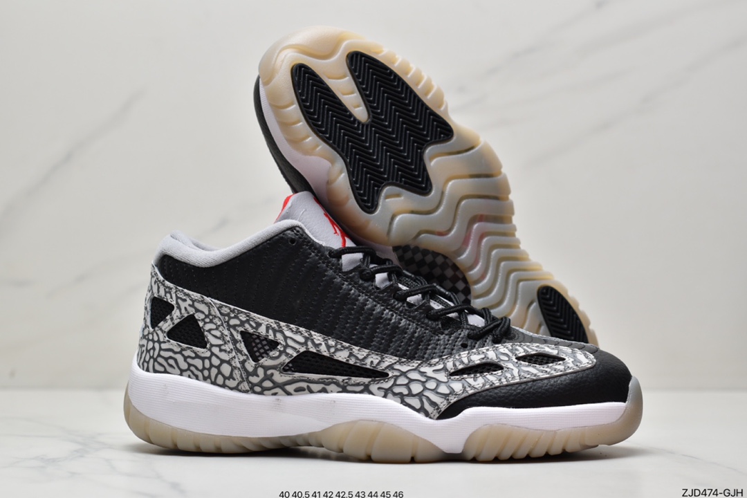 240 耐克NIKE AIR JORDAN 11 RETRLOWIE 漆皮镂空低帮透气运动鞋919712