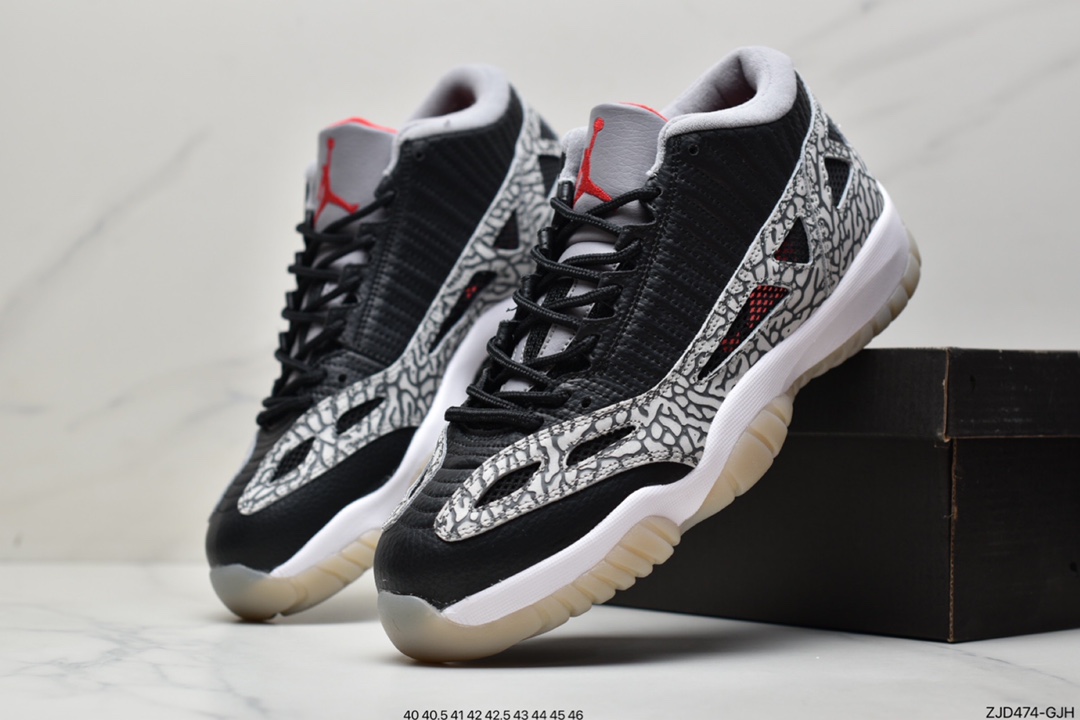 240 耐克NIKE AIR JORDAN 11 RETRLOWIE 漆皮镂空低帮透气运动鞋919712