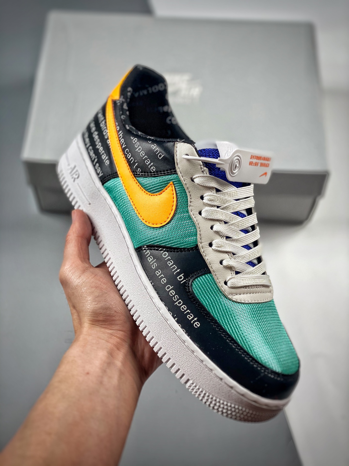 -3 NK Air Force 1 Low 板鞋 "Amarillo con letras" Sincronización oficial, nivel original, horma original y cartón original…