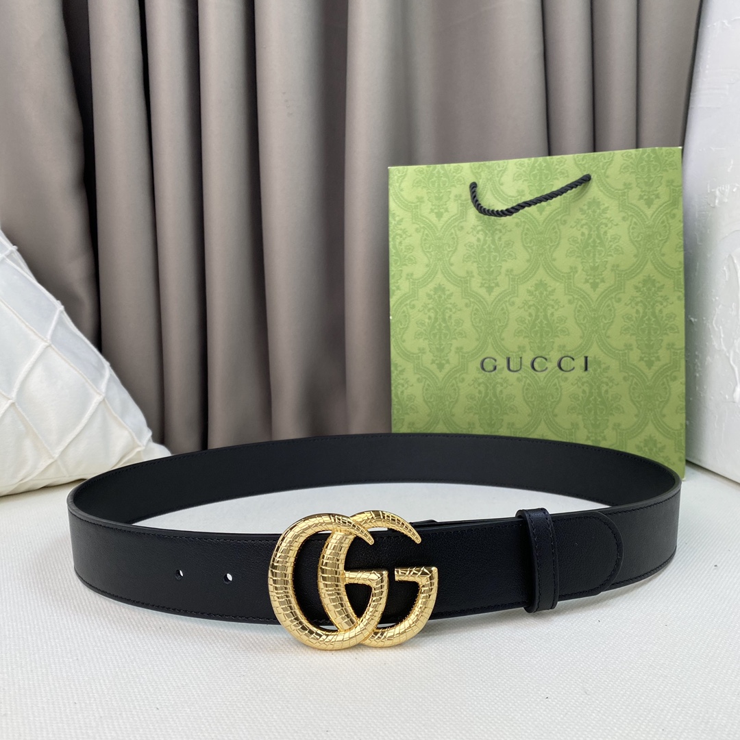 I0 Gucci 古奇  牛皮腰带柔软细腻,百搭大方,宽3.8CM 、 官网同步,纯铜五金、经典耐看