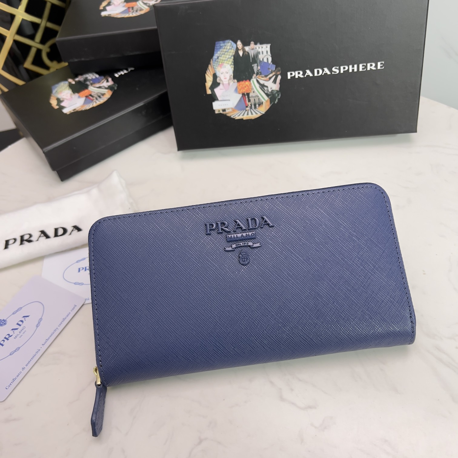 Prada Shop
 Wallet Black Blue Pink Red White Cowhide Fashion