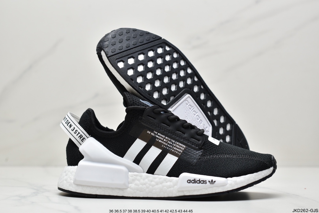 Really explosive Adidas Adidas NMD_R1 V2 Boost popcorn super elastic midsole running shoes