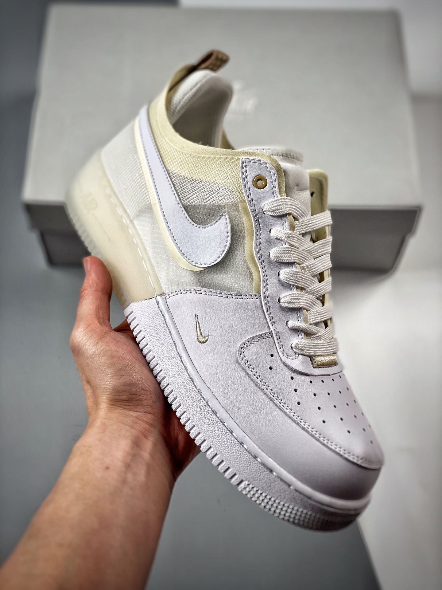 -3 NK Air Force 1 Low 板鞋 "Blanco/Amarillo" Sincronización oficial, nivel original, horma original y cartón original, cr…