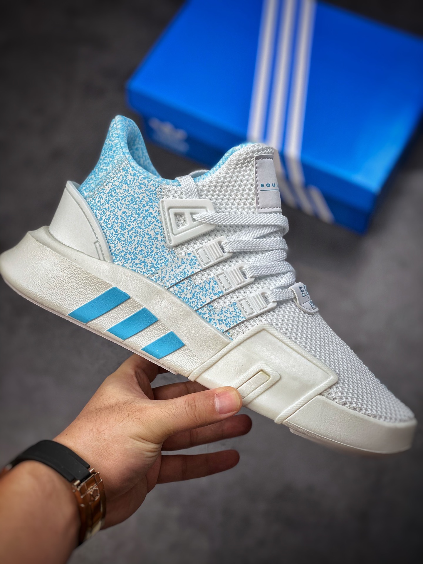 Original purchasing designated version Adidas EQT Bask ADV sea blue and white clover F33858