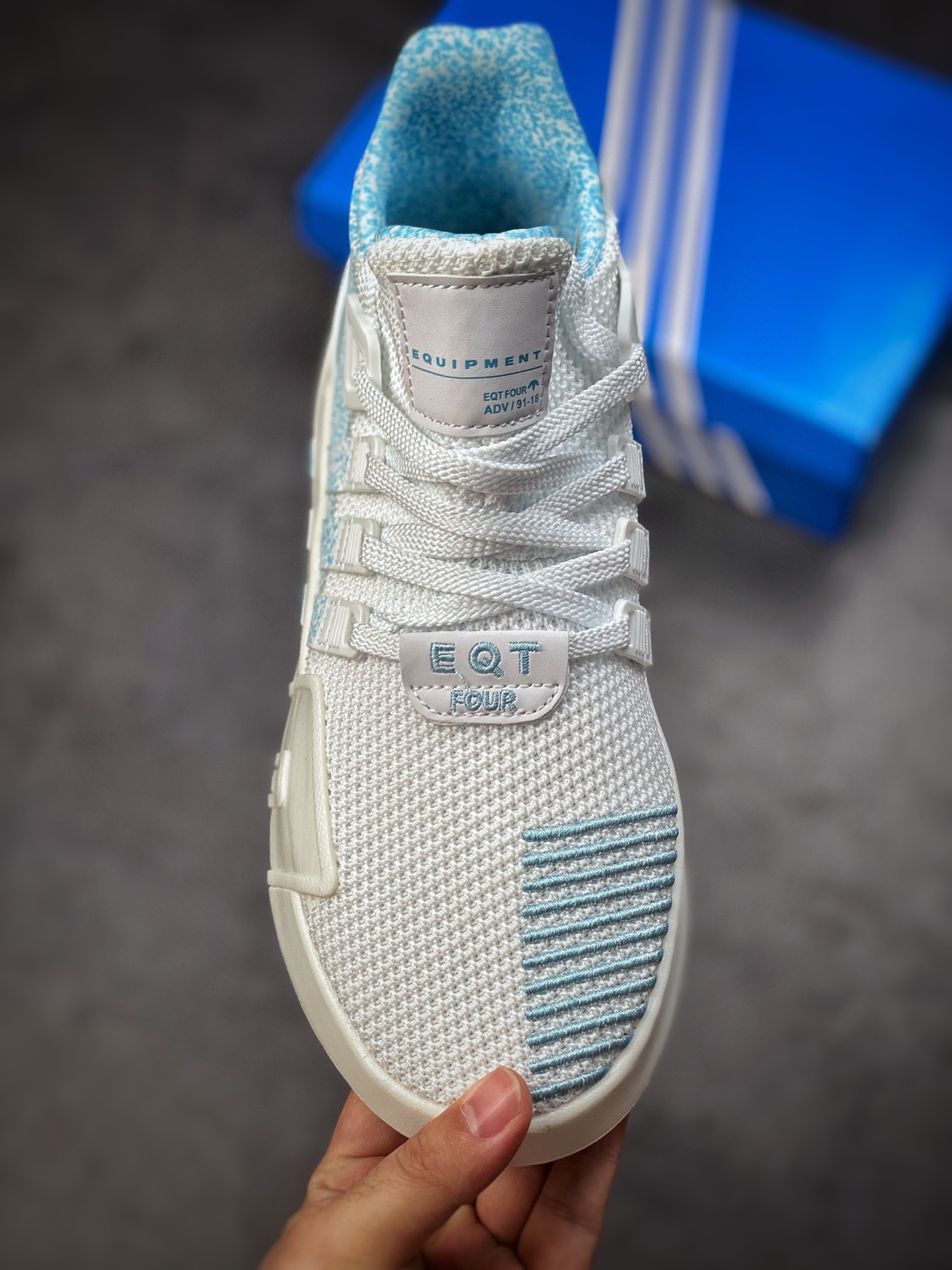 Original purchasing designated version Adidas EQT Bask ADV sea blue and white clover F33858