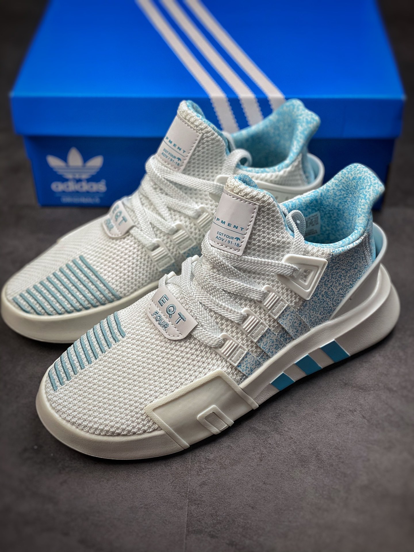 Original purchasing designated version Adidas EQT Bask ADV sea blue and white clover F33858