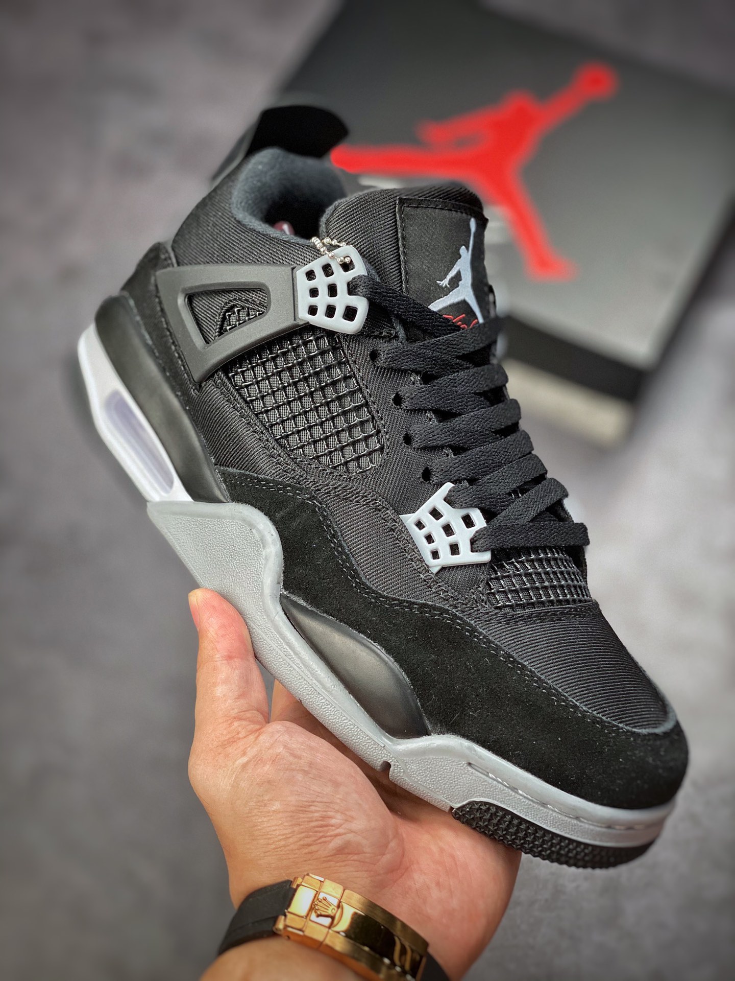200 Air Jordan 4 ”Olive Canvas” 黑灰牛仔布 DH7138-006