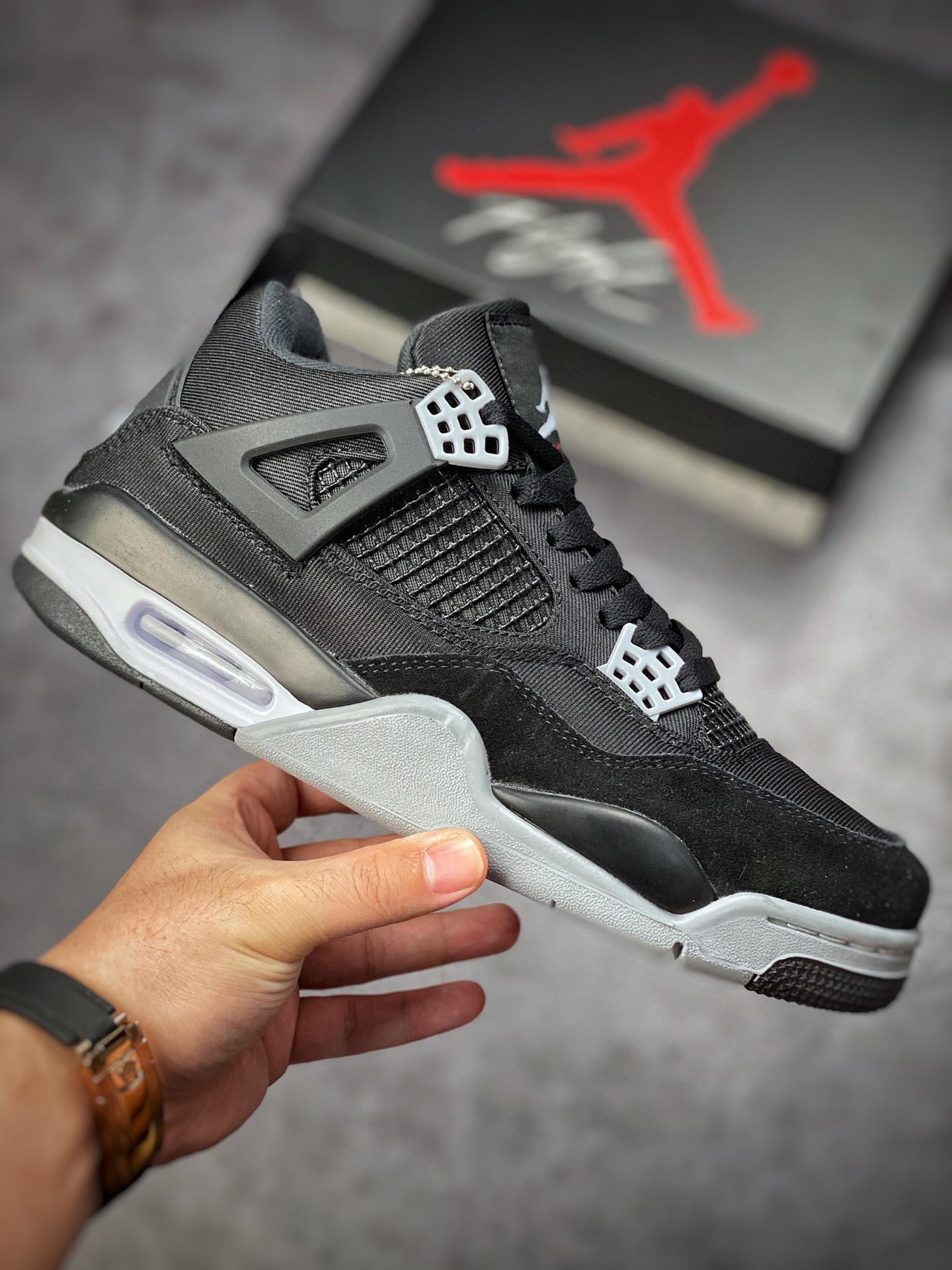 200 Air Jordan 4 ”Olive Canvas” 黑灰牛仔布 DH7138-006