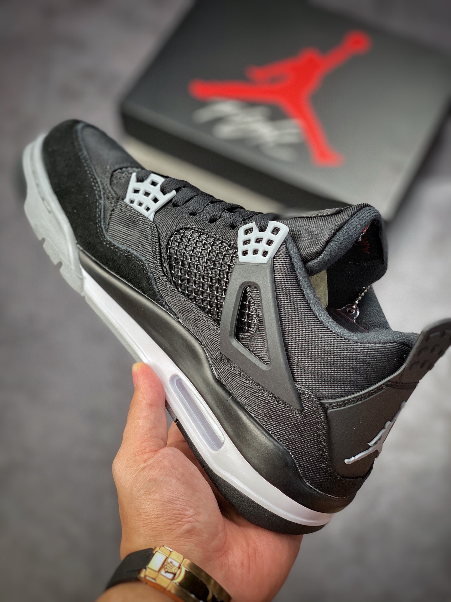 200 Air Jordan 4 ”Olive Canvas” 黑灰牛仔布 DH7138-006