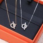 Hermes Jewelry Necklaces & Pendants Set With Diamonds