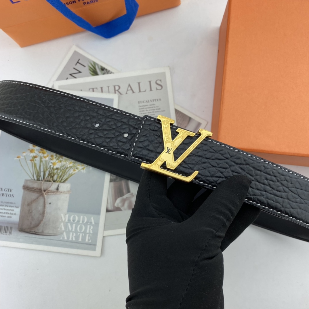 配全套包装礼盒路易威登LV男士花皮腰
