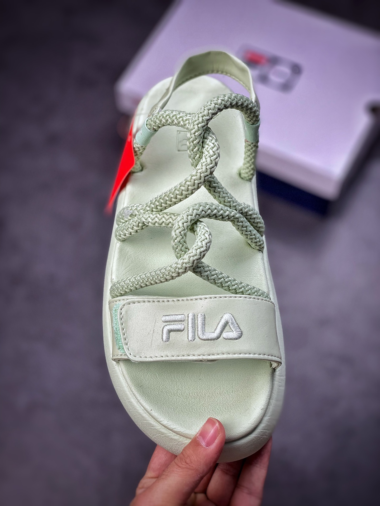 150  FILA/斐乐运动凉鞋 22年夏季女子厚底增高沙滩鞋麻花鞋 F12W221404FMM