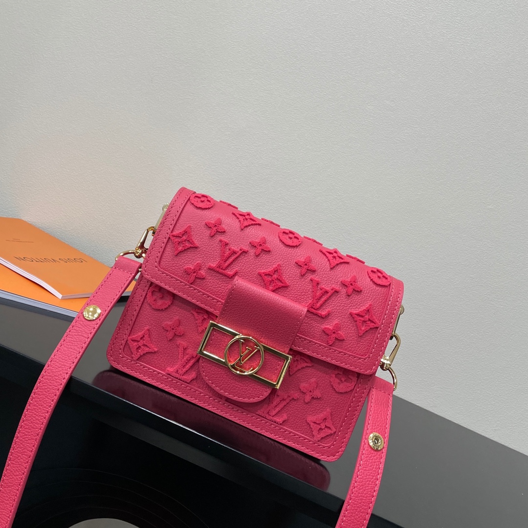 Louis Vuitton LV Dauphine Bags Handbags Pink Rose Cowhide Mini M20747