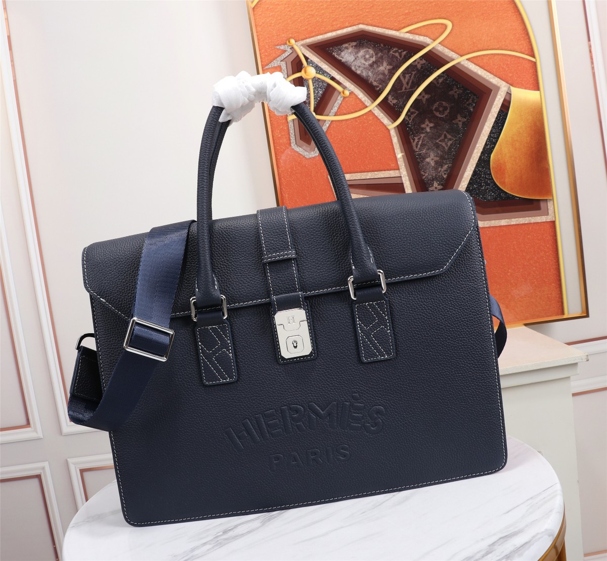 What’s the best place to buy replica
 Hermes Bags Briefcase Black Blue White Yellow Calfskin Cowhide