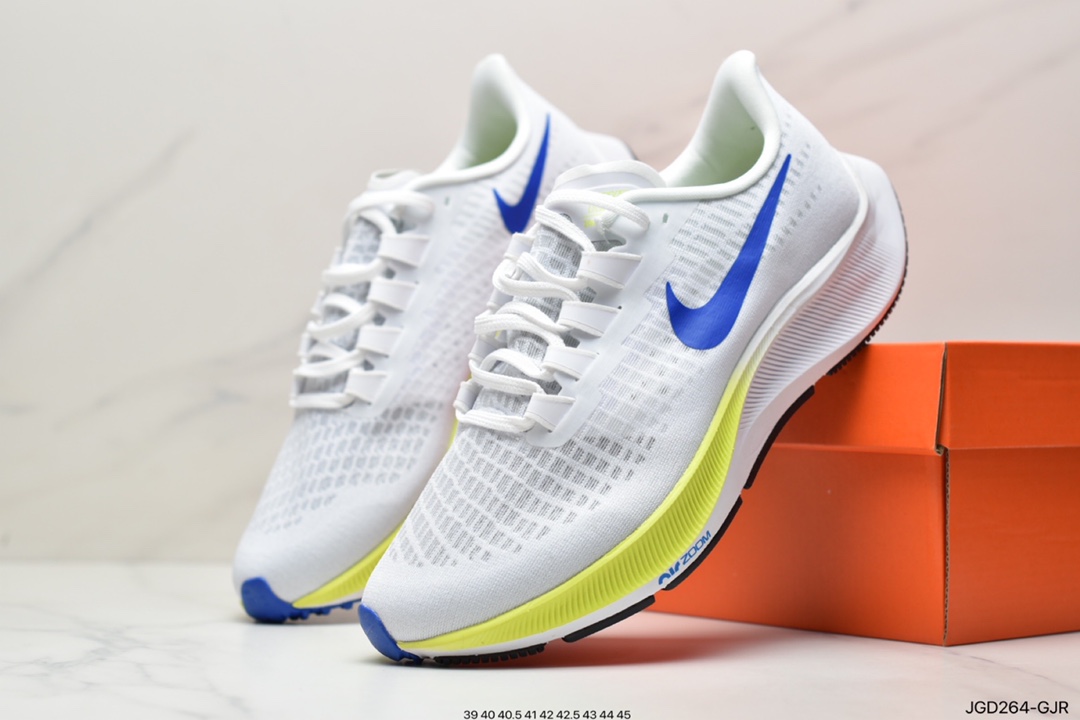 Nike NK Zoom Pegasus 37 moon landing 37 generation needle eye mesh breathable cushioning fast running shoes BQ9646