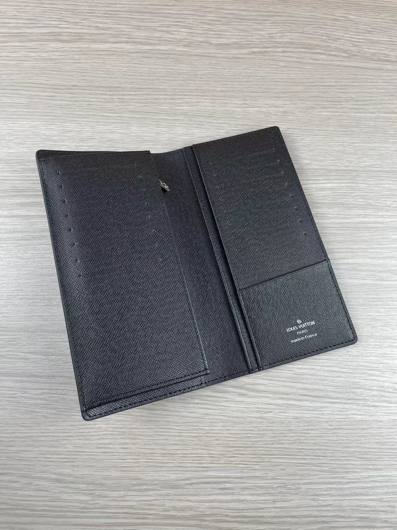 Close-up texture of genuine leather wallet