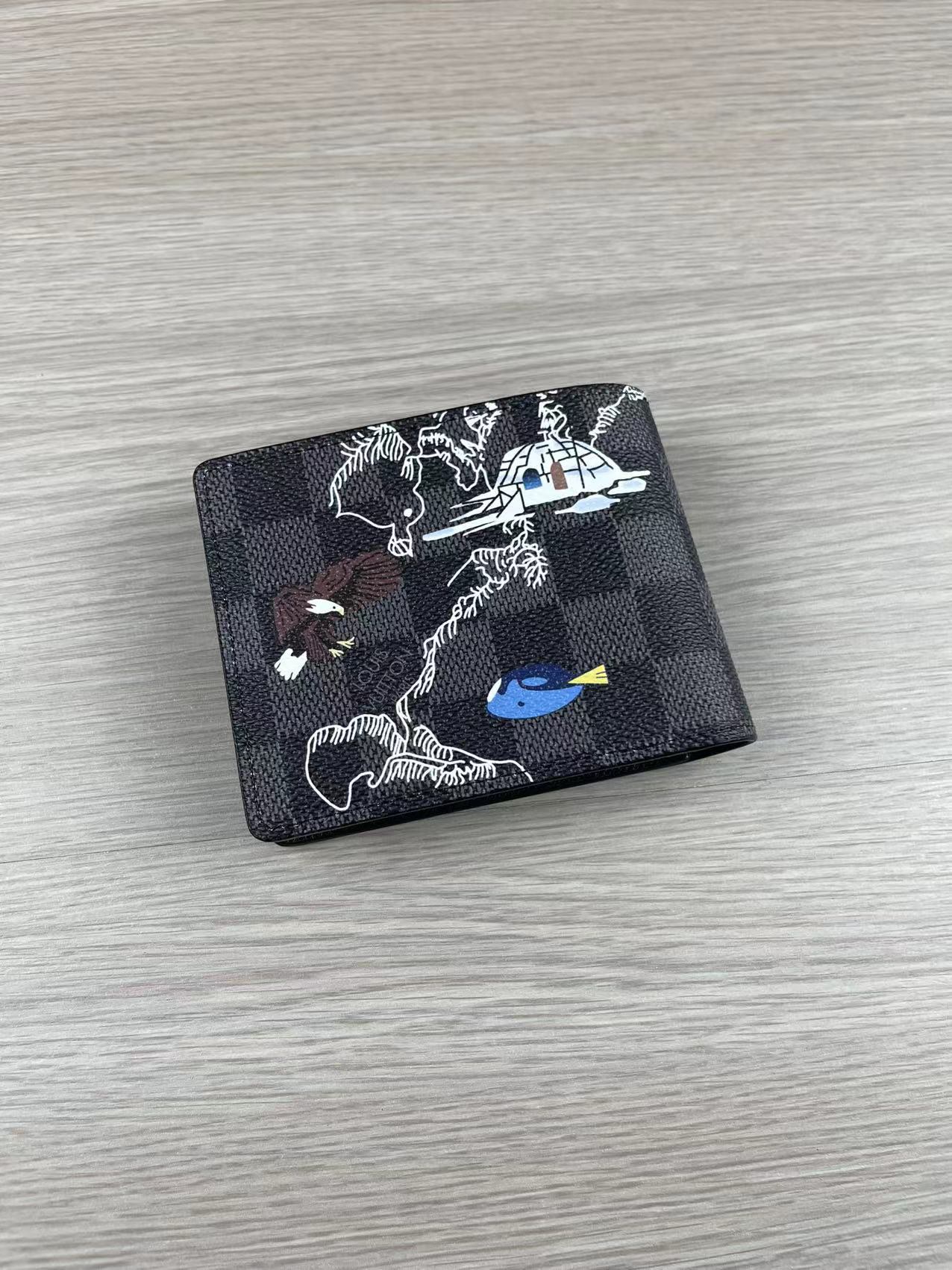 Premium leather bifold wallet - open view