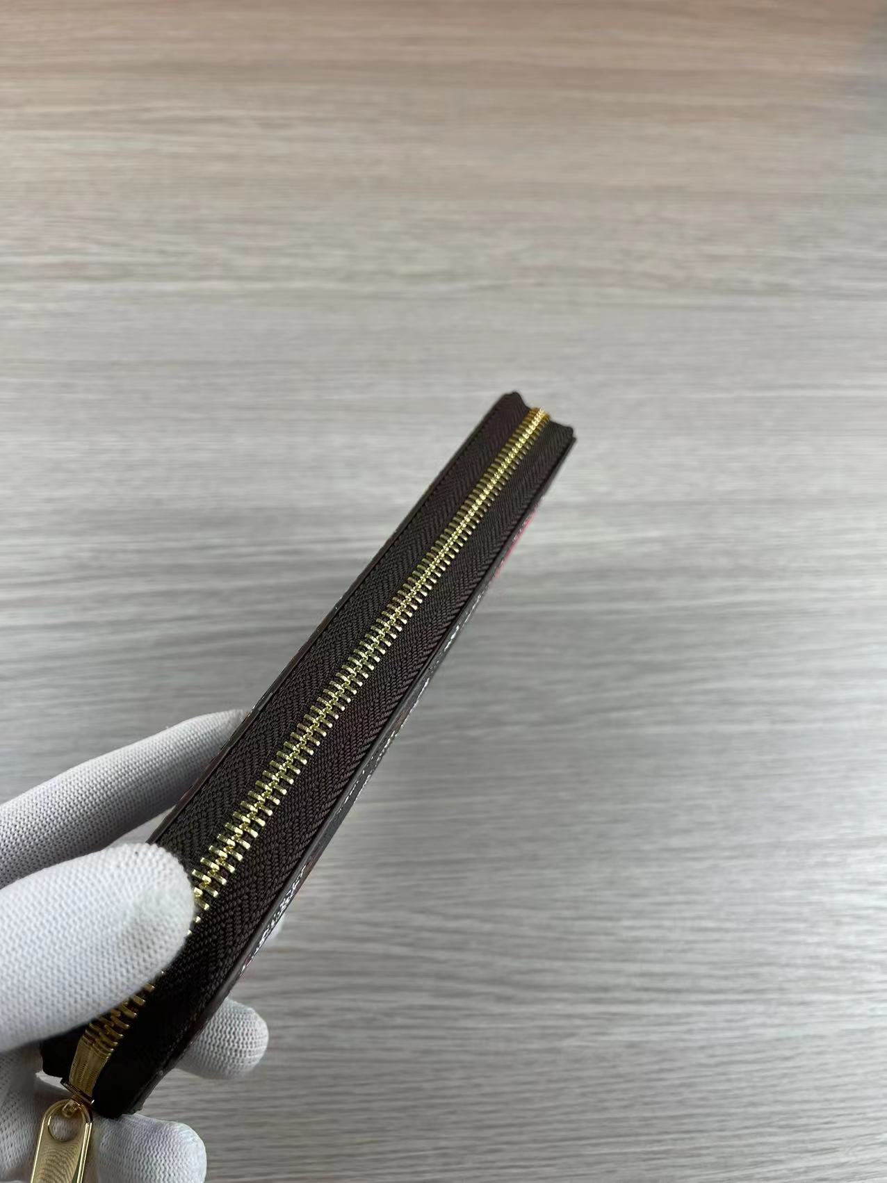 Close up of leather texture on classic leather wallet