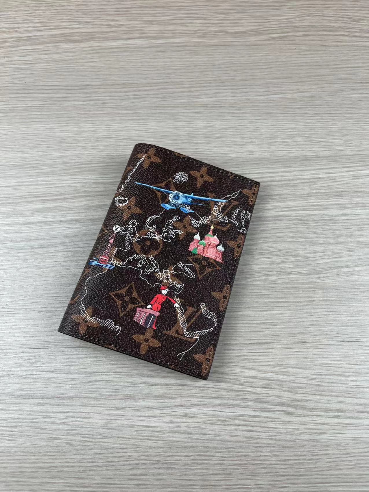 Leather passport holder front view