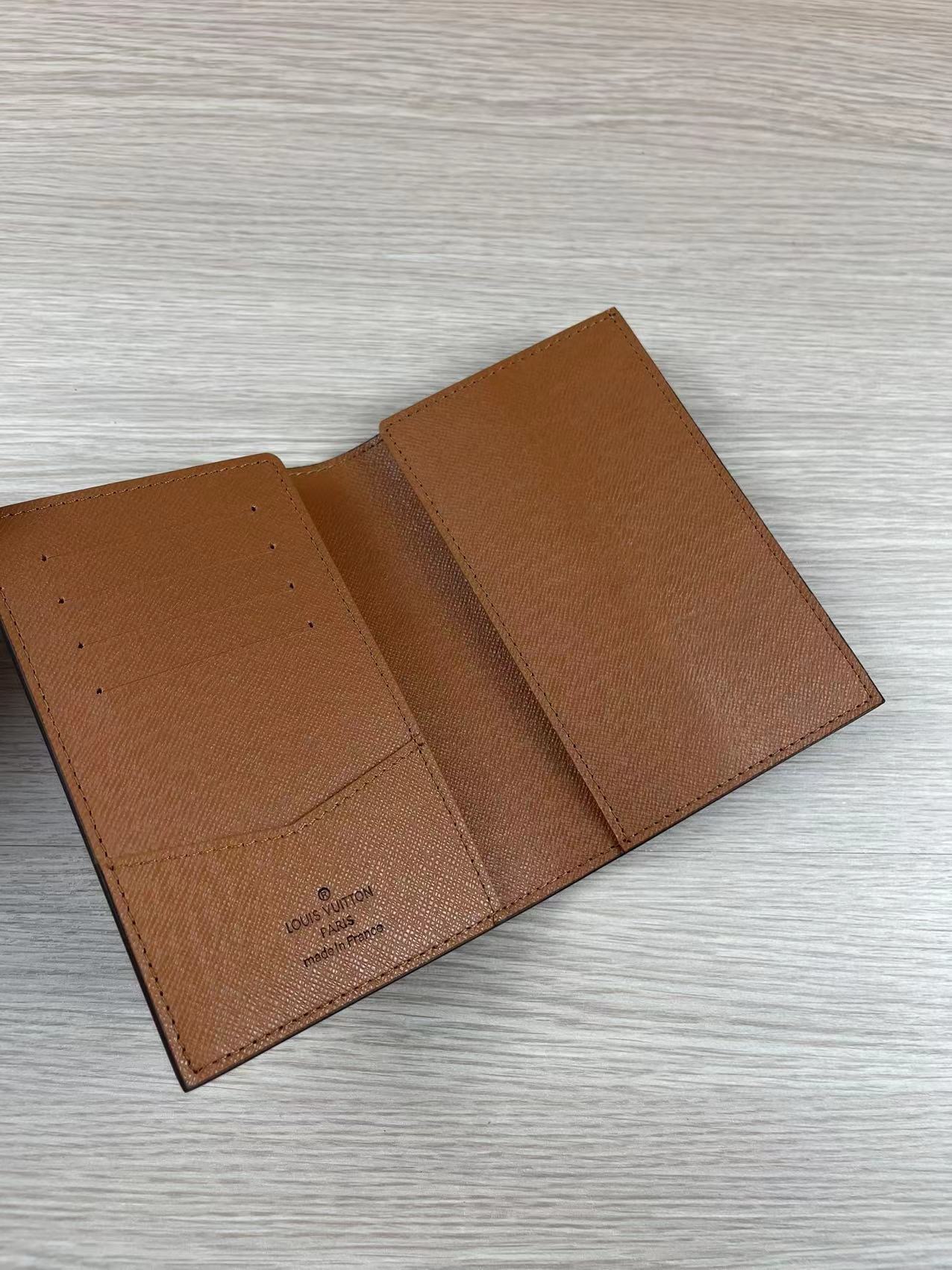 Leather passport holder texture detail