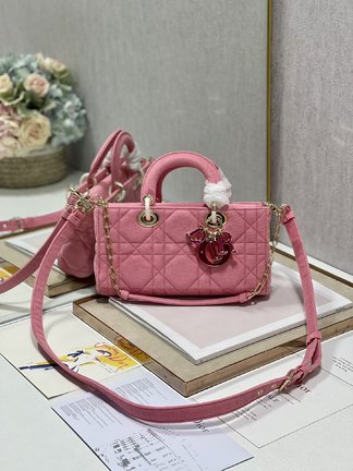 Dior Lady Handbags Crossbody & Shoulder Bags Pink Denim