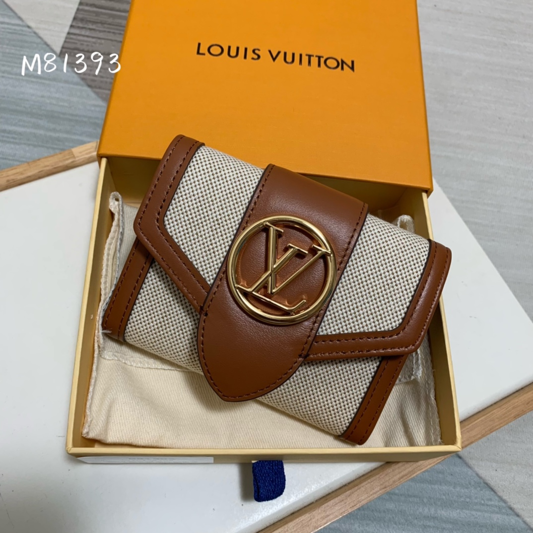 Online Shop
 Louis Vuitton LV Pont Wallet Women Canvas Cowhide M81393