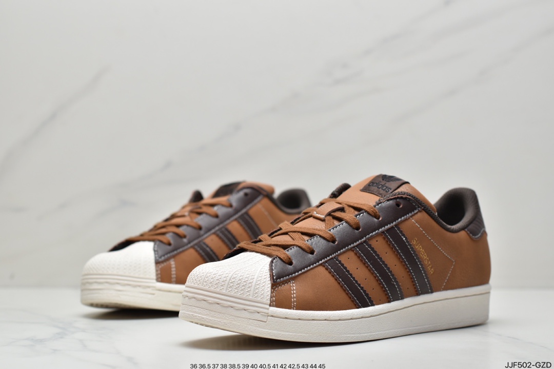 adidas originals Superstar classic casual sneakers dark brown GW4438