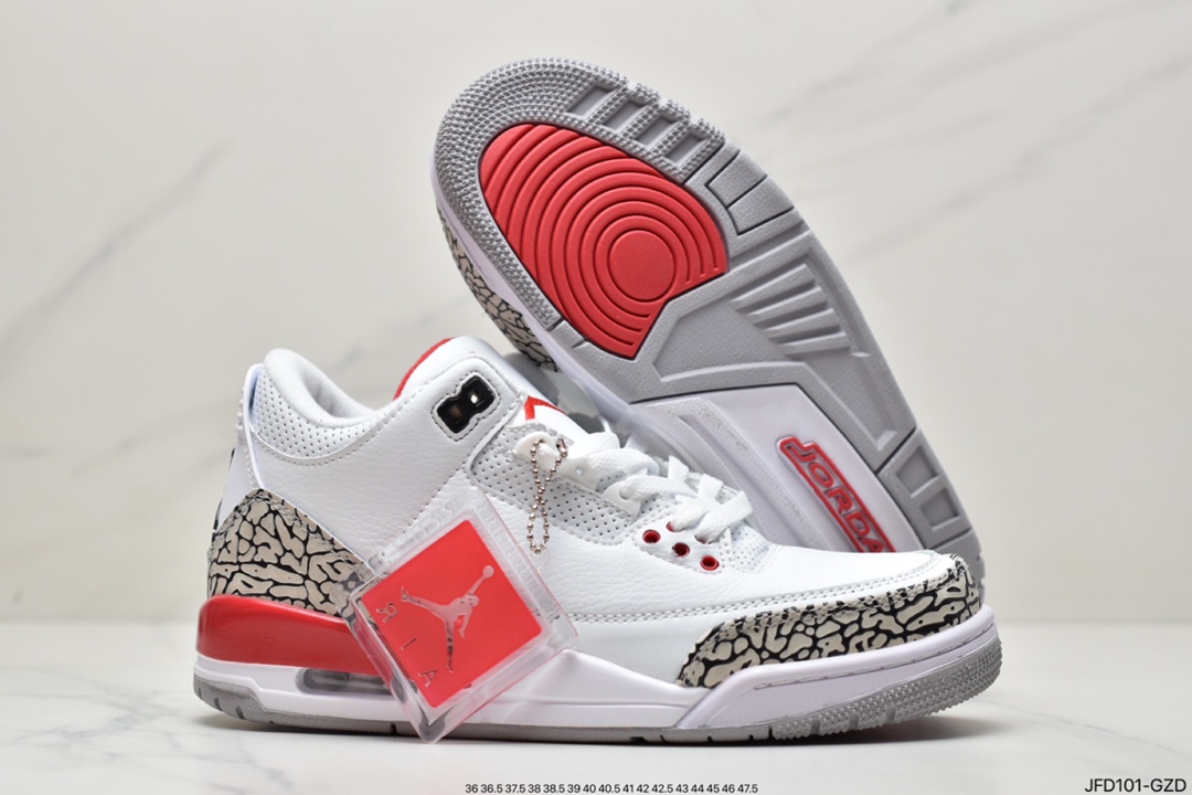 180 Air Jordan 3 Retro ”Hall of Fame” 飓风 白红 AJ3 乔丹3代136064-116
