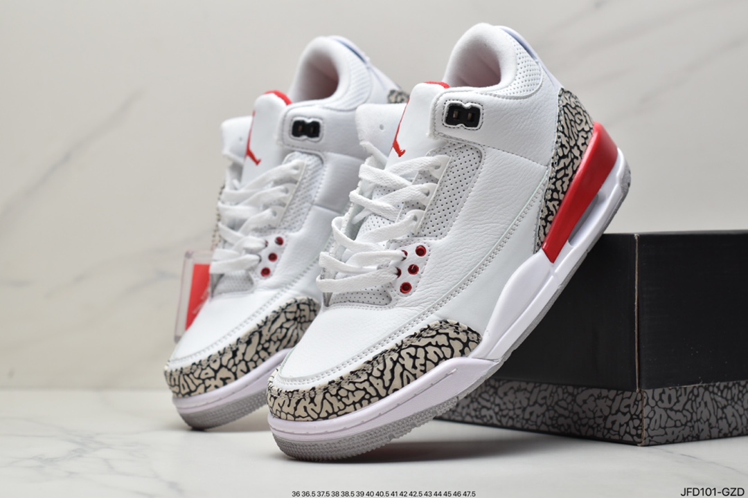 180 Air Jordan 3 Retro ”Hall of Fame” 飓风 白红 AJ3 乔丹3代136064-116