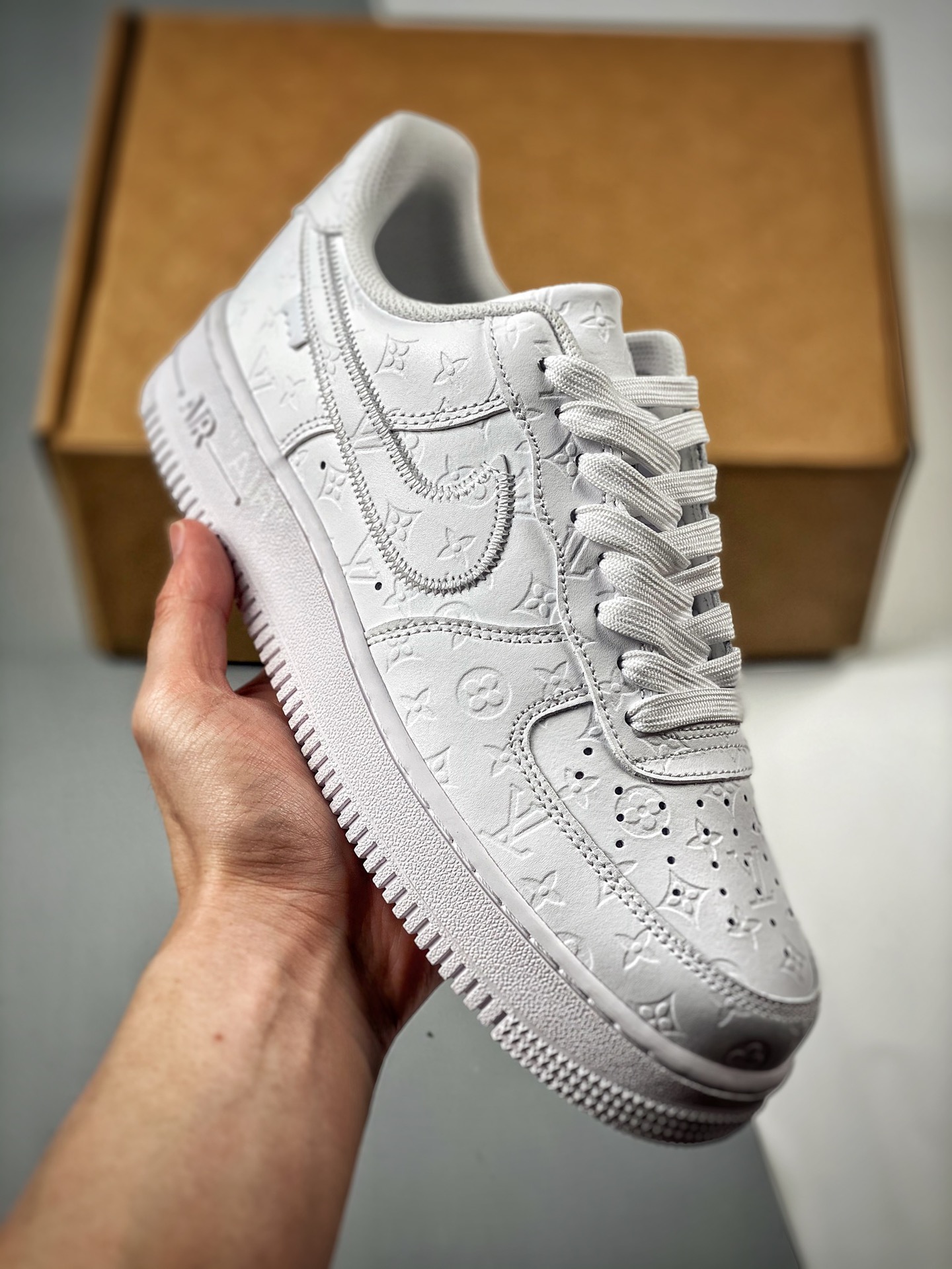 -3 Louis Vuitton x Nike Air Force 1'07 LV8 Low "All White/LV Monogram" zapatillas de skate casual clásicas de caña baja…