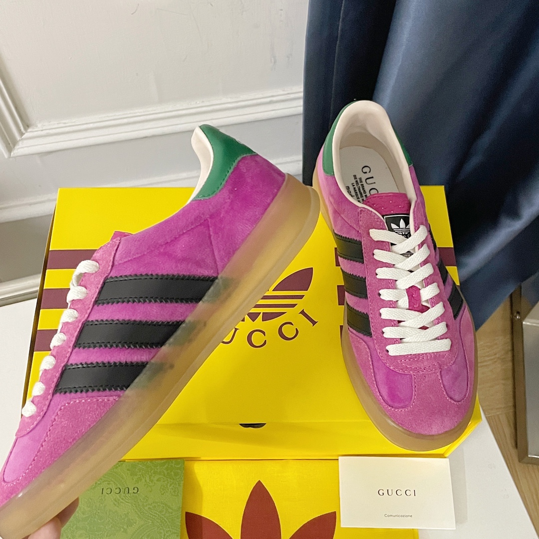 Adidas x Gucci Gazelle Sneakers: Nostalgic Style for Couples, Premium Materials, Unique Design - 图片 3