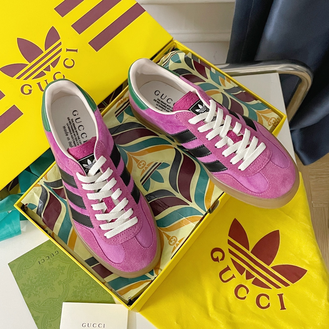 Adidas x Gucci Gazelle Sneakers: Nostalgic Style for Couples, Premium Materials, Unique Design