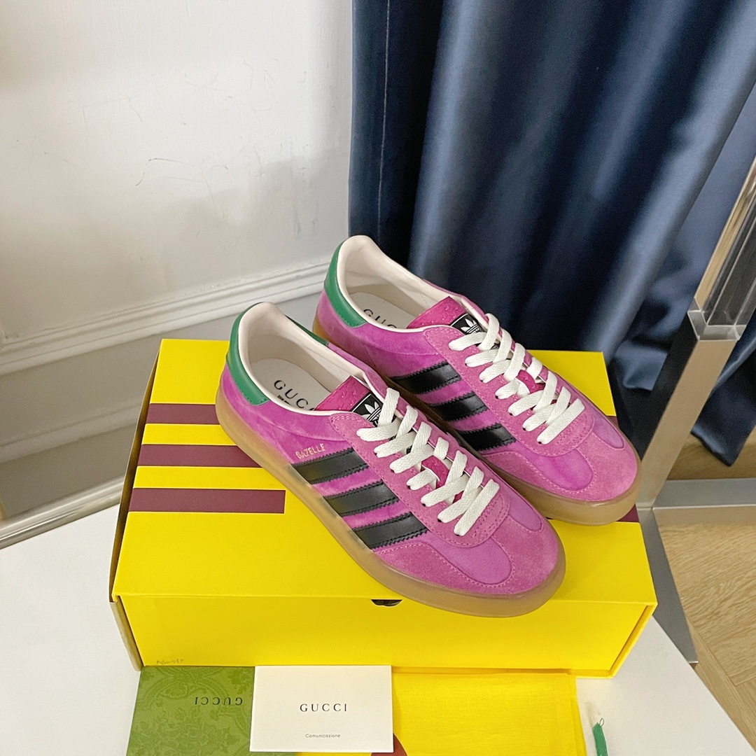 Adidas x Gucci Gazelle Sneakers: Nostalgic Style for Couples, Premium Materials, Unique Design - 图片 5