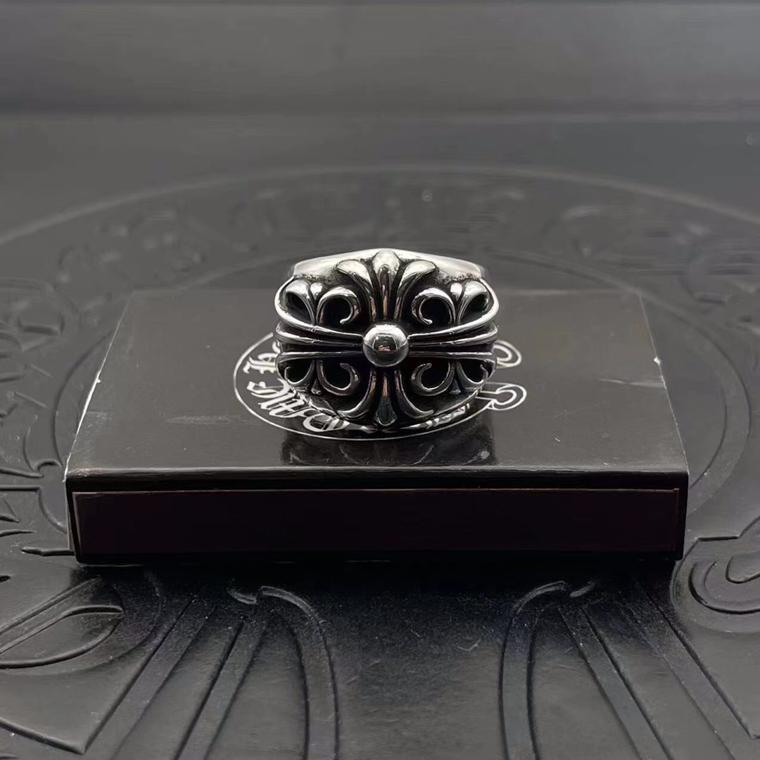 Chrome Hearts 高版本克罗心大号守护者戒指，内圈刻字 一致手写字体，细节到位刻字清晰，男女均可佩戴，美码5至11可选