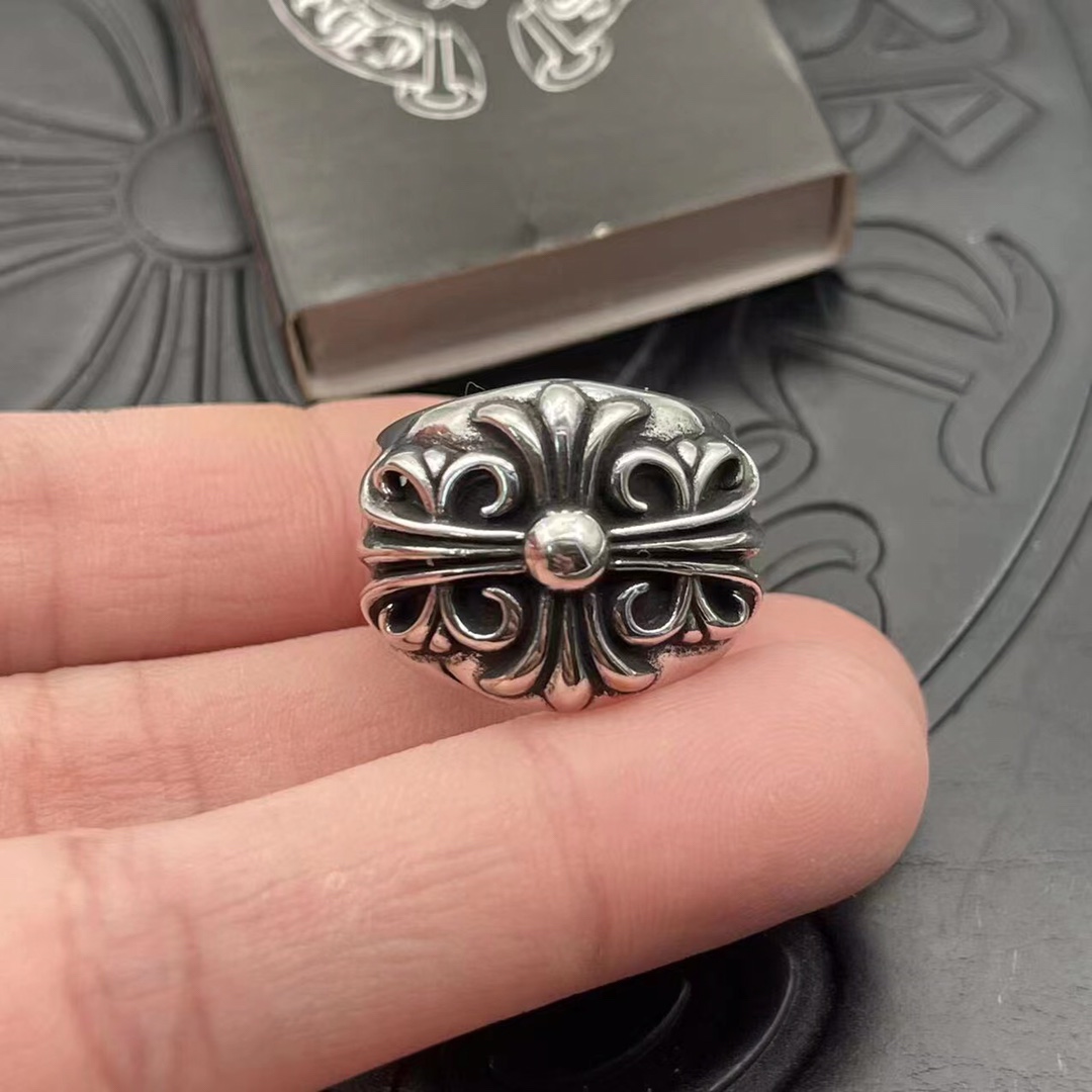 Chrome Hearts 高版本克罗心大号守护者戒指，内圈刻字 一致手写字体，细节到位刻字清晰，男女均可佩戴，美码5至11可选