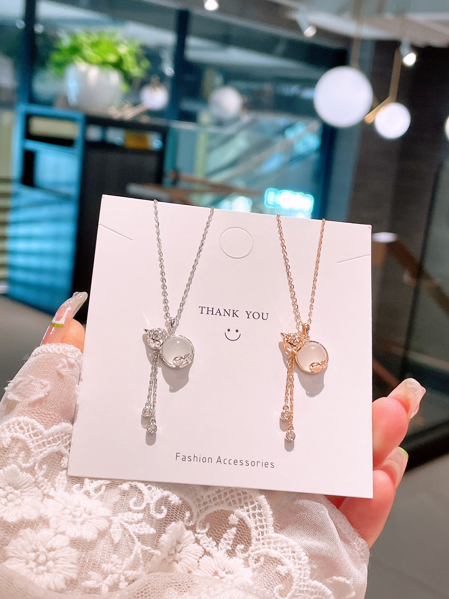 S925 Sterling Silver Necklace Korean Style Christmas Gold