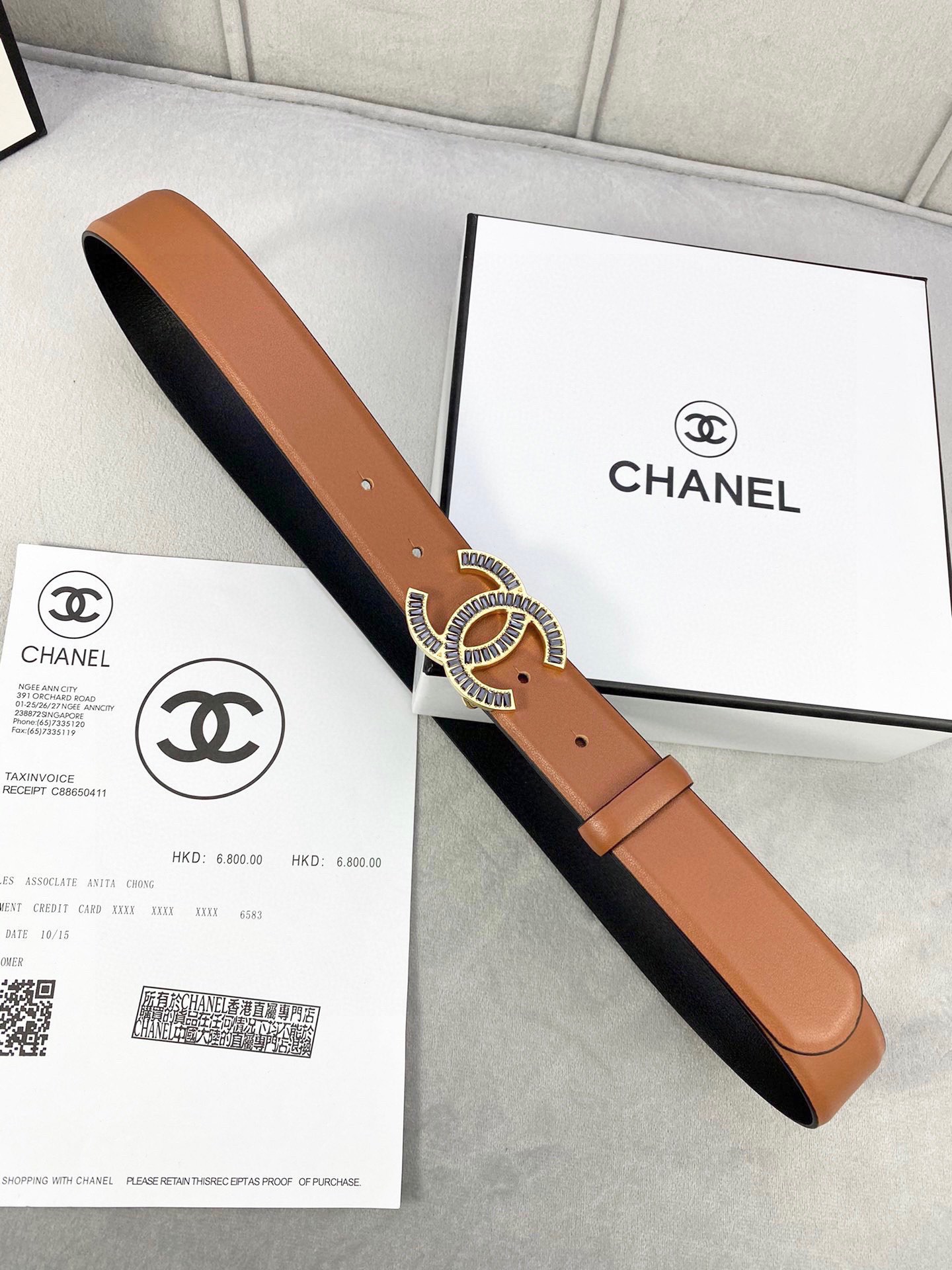 Chanel レディース腰ベルト 柔らかい小牛皮と銀色方钻金属鋼扣
