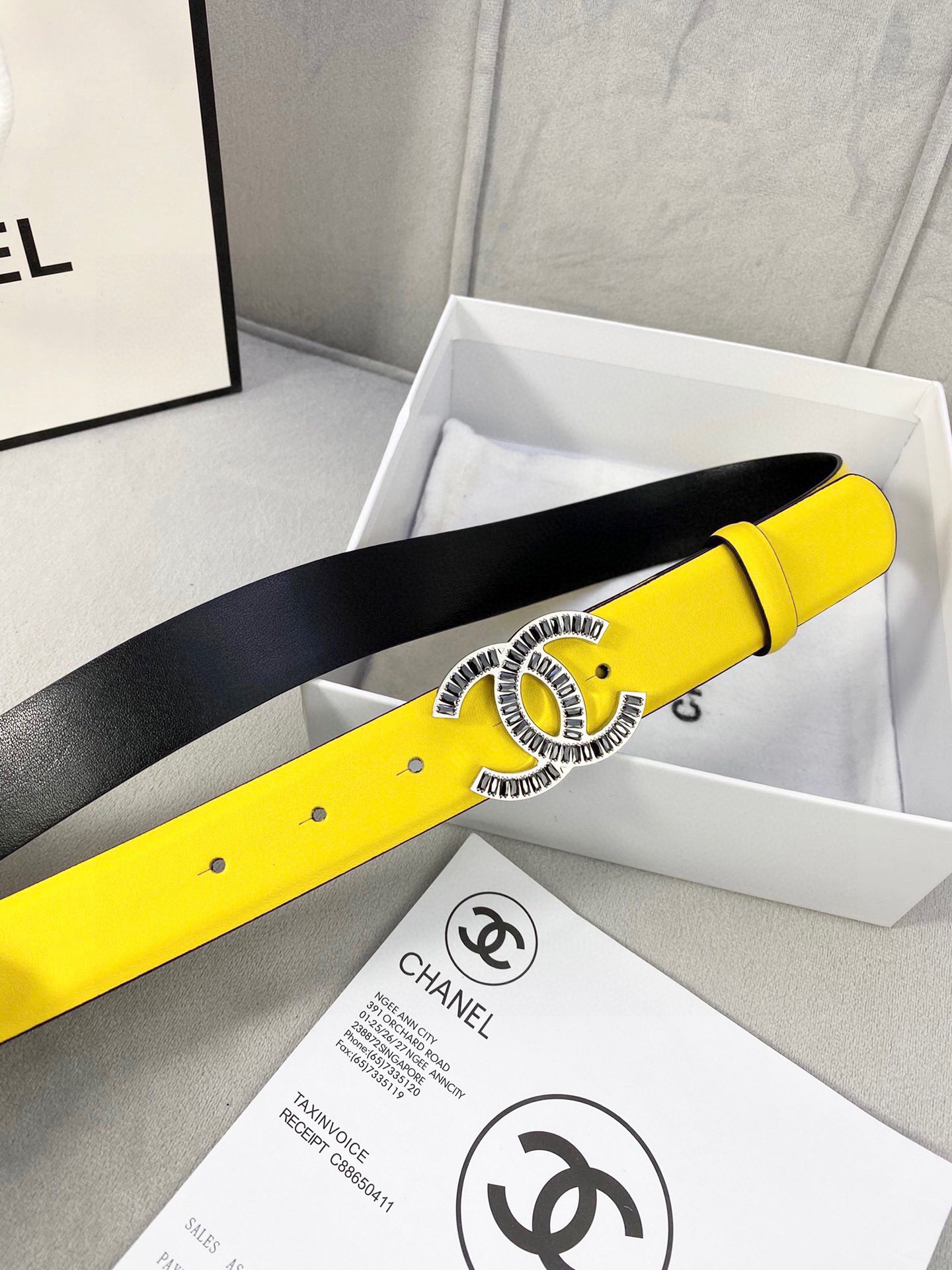 Chanel レディース腰ベルト 柔らかい小牛皮と金属バックル