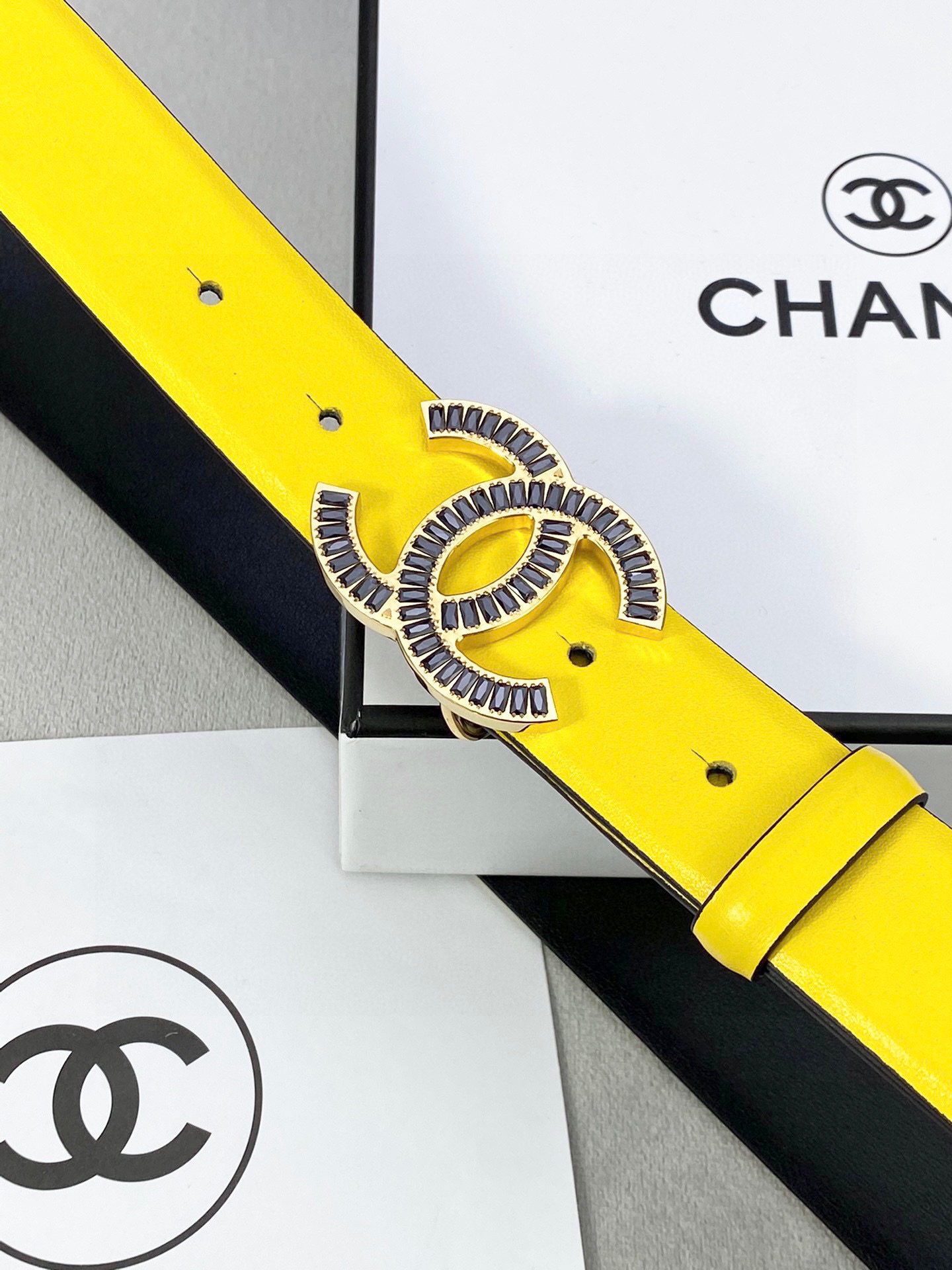 Chanel レディース腰ベルト 柔らかい小牛皮と金属バックル