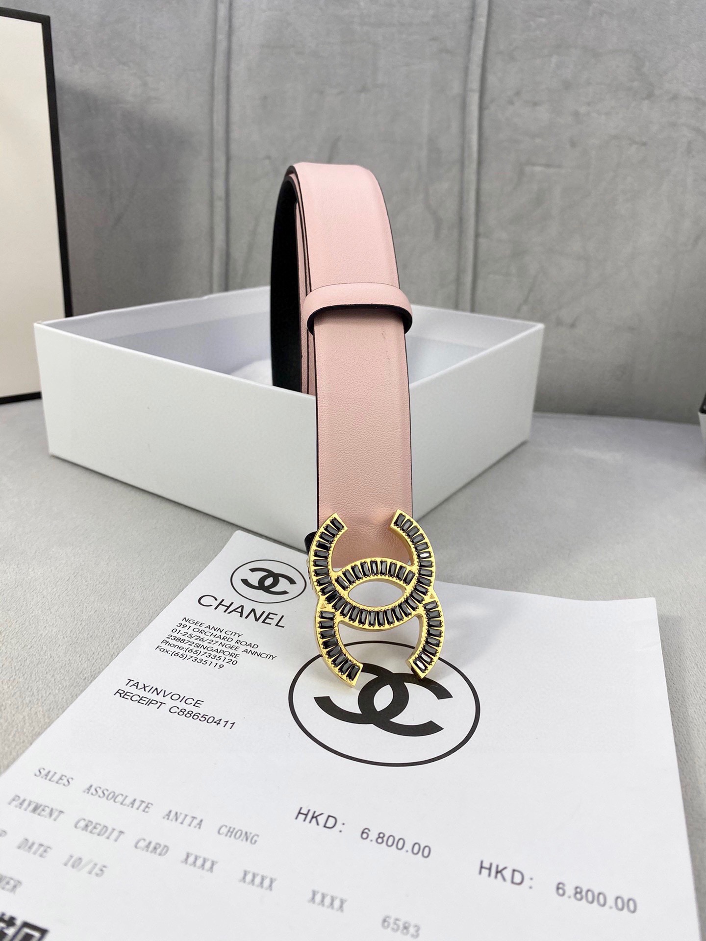 Chanel レディース腰帯 新作小牛皮 金銀色方钻金属鋼扣