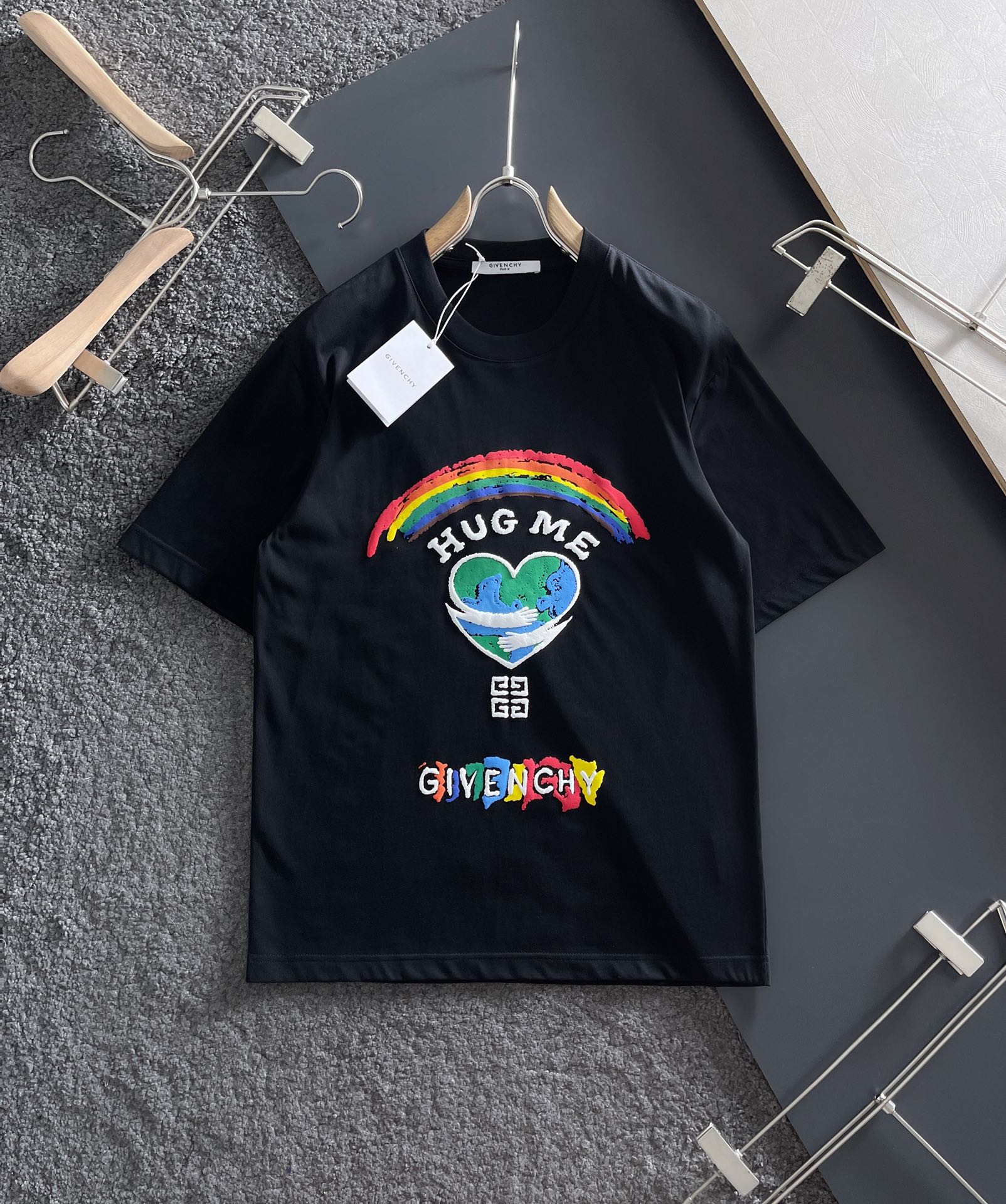 Givenchy 2022, la última camiseta de manga corta de moda con cuello redondo, sincronización del sitio web oficial, tela…