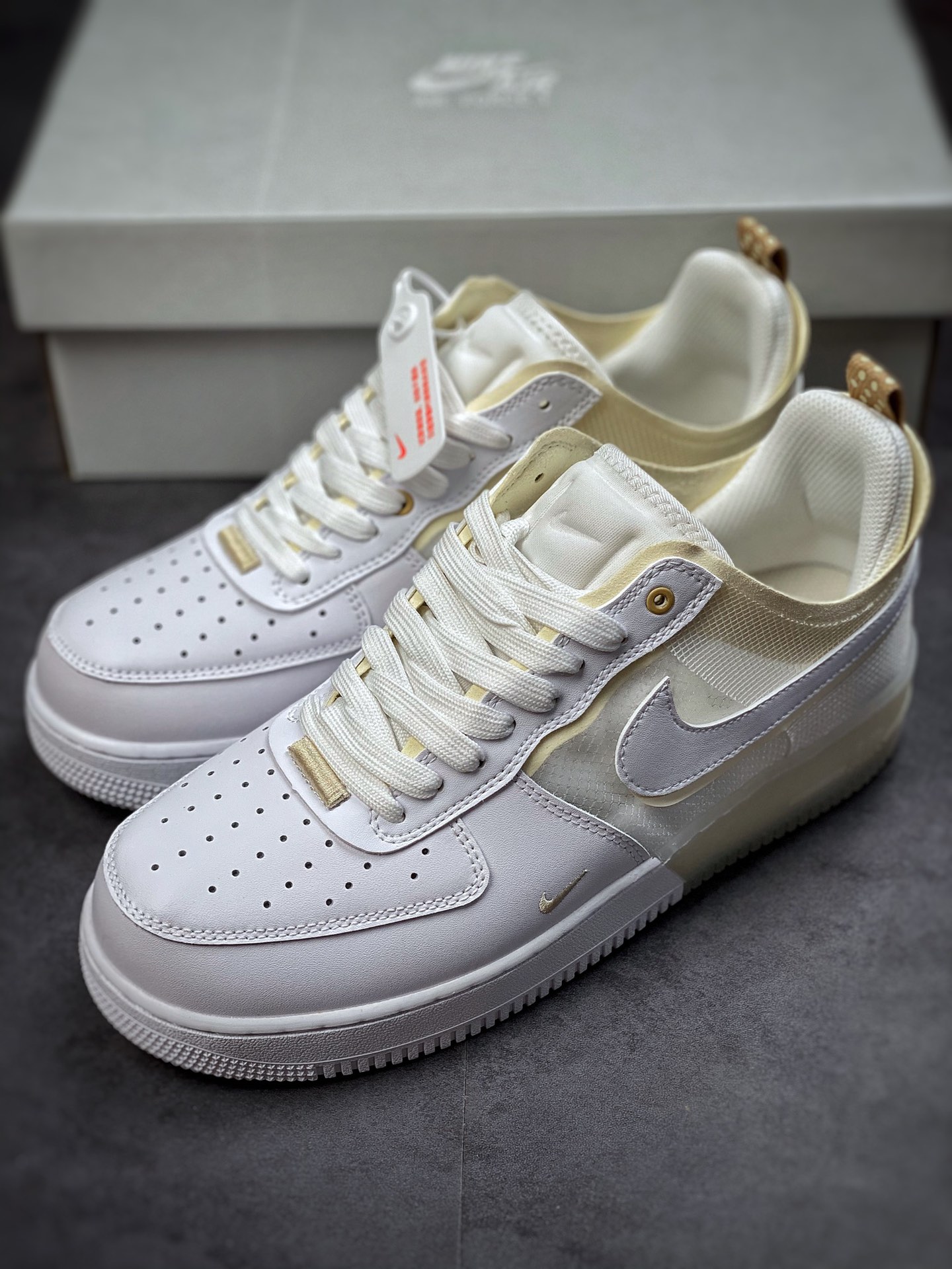 Nike Air Force 1 React Mesh White and Yellow DH7615-100