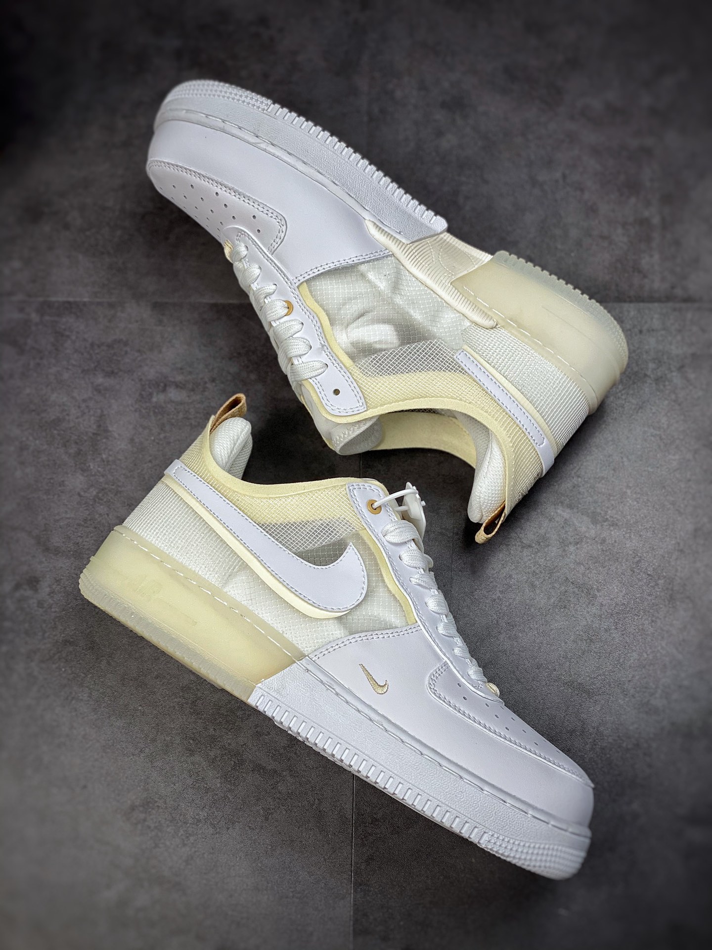 Nike Air Force 1 React Mesh White and Yellow DH7615-100