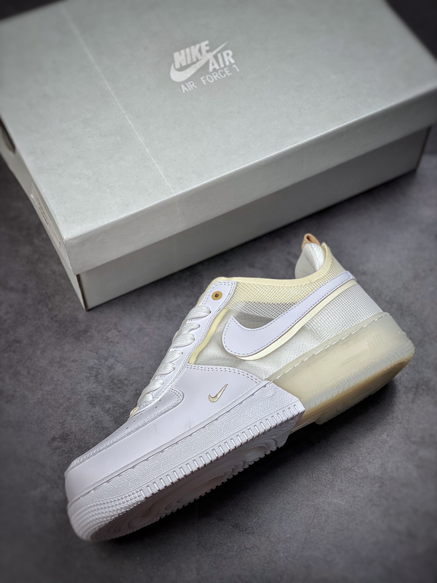 Nike Air Force 1 React Mesh White and Yellow DH7615-100