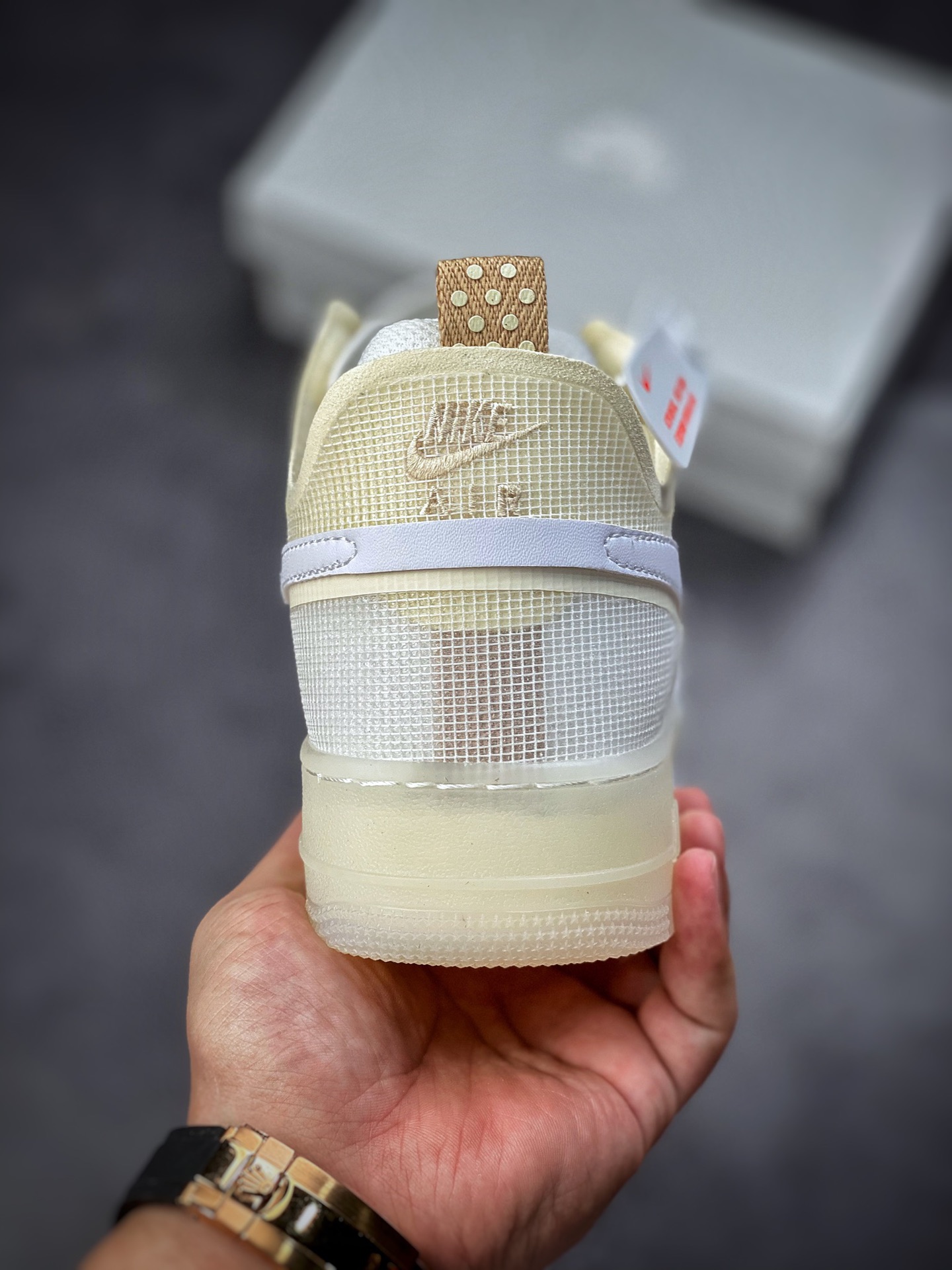 Nike Air Force 1 React Mesh White and Yellow DH7615-100