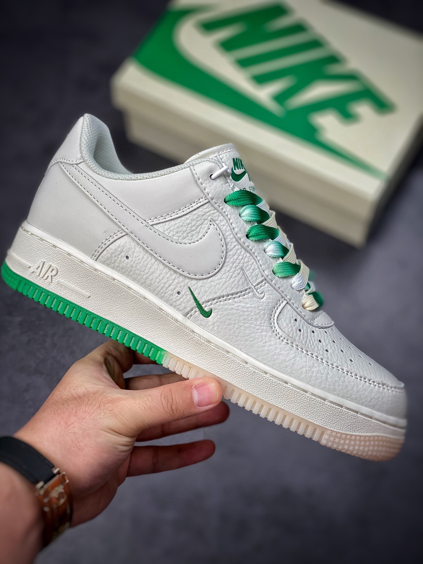 Nike Air Force 1 Low 07 String Label White Green Gradient Boston BO6638-160