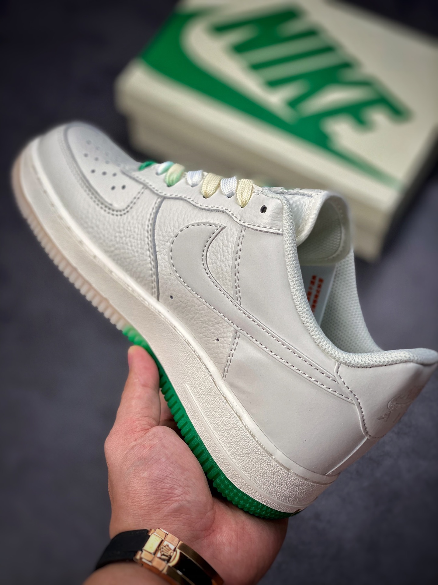 Nike Air Force 1 Low 07 String Label White Green Gradient Boston BO6638-160