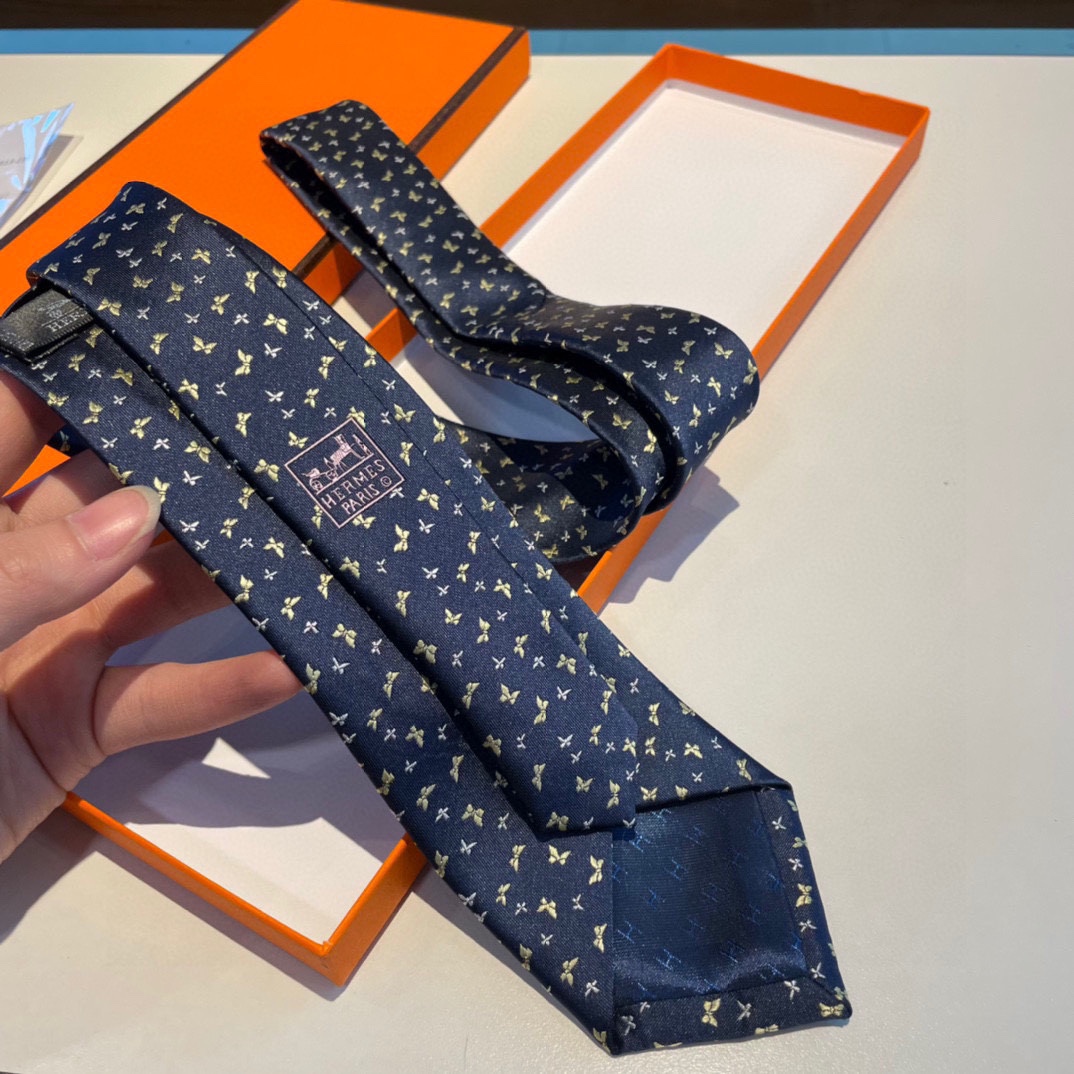 Hermes爱马仕100%顶级斜纹真丝男士新款领带