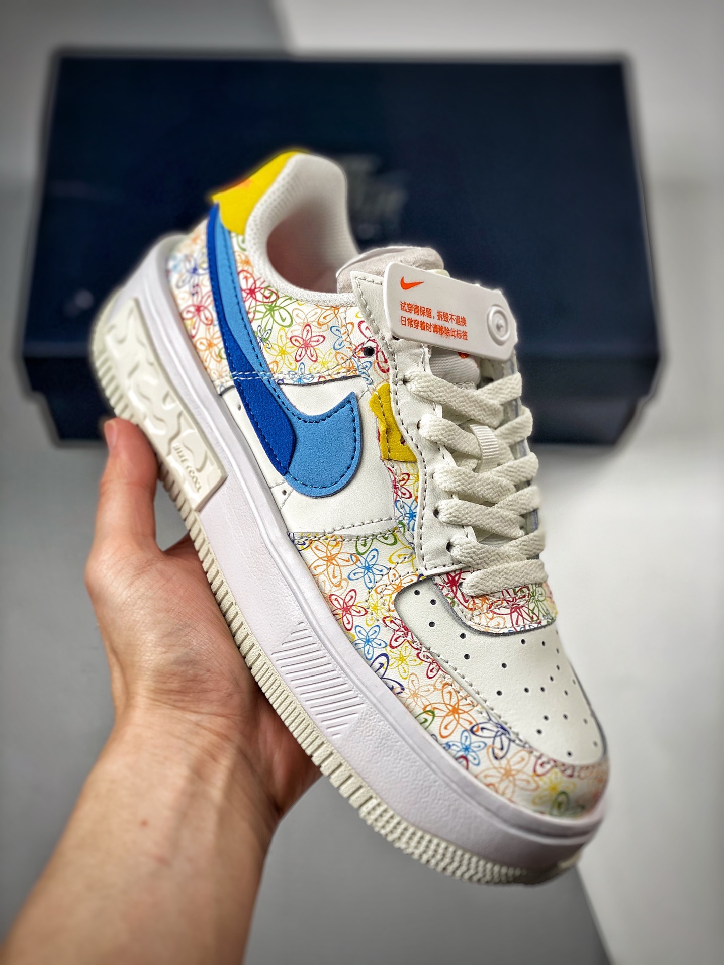-3 Nike Air Force1 Low Blanco y Azul, zapatillas casuales Air Force One, nivel de empresa, calidad original, horma y pl…